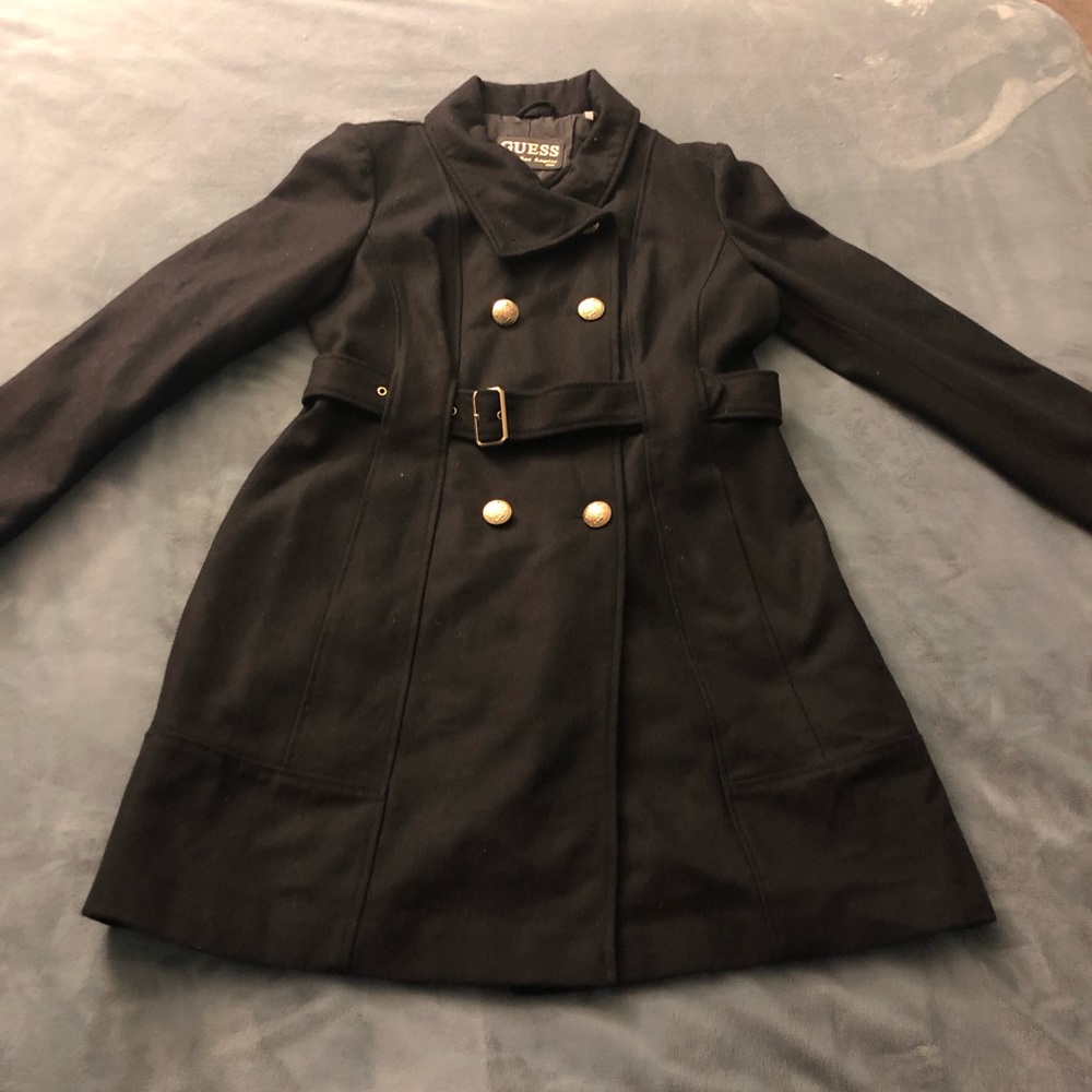 Women’s extra large Guess black wool jacket/coat